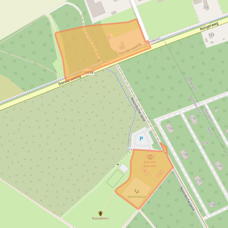 Kaart van postcodegebied 9331TB.