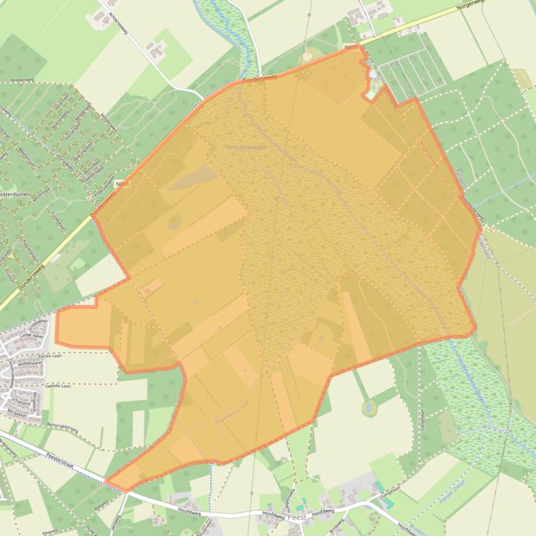 Kaart van postcodegebied 9331TH.