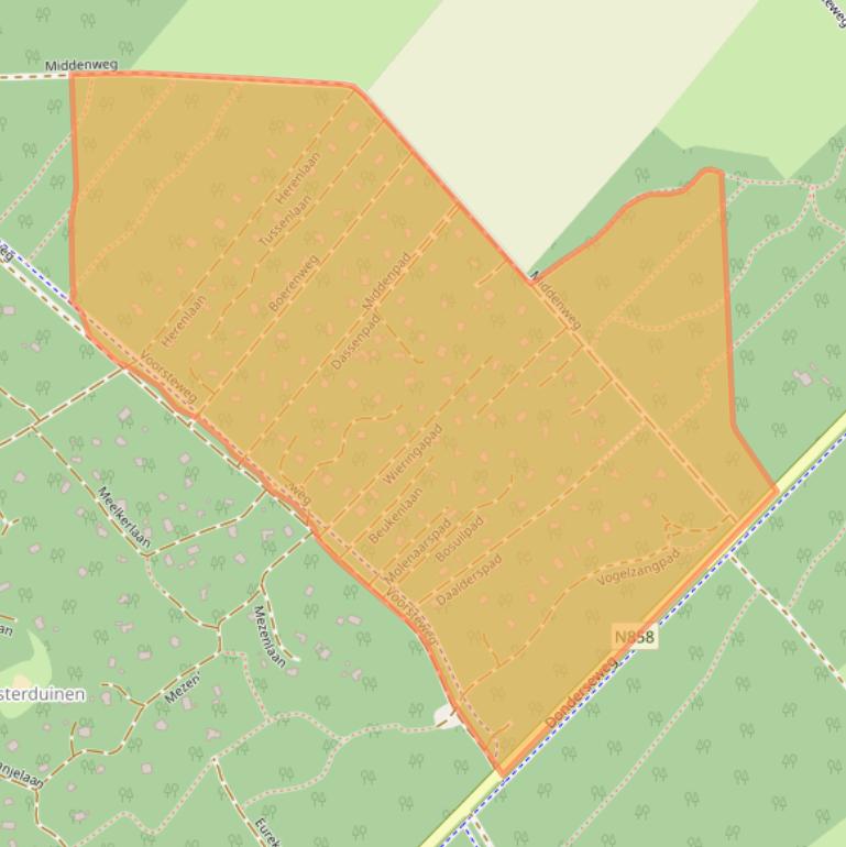 Kaart van postcodegebied 9331WE.