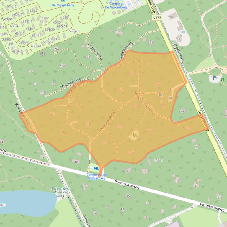 Kaart van postcodegebied 9331WN.