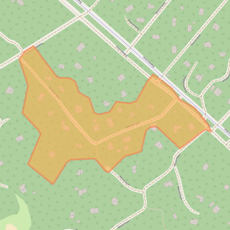 Kaart van postcodegebied 9331XW.