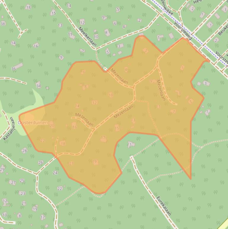 Kaart van postcodegebied 9331XX.