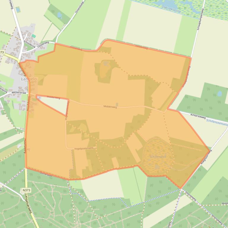 Kaart van postcodegebied 9333PB.