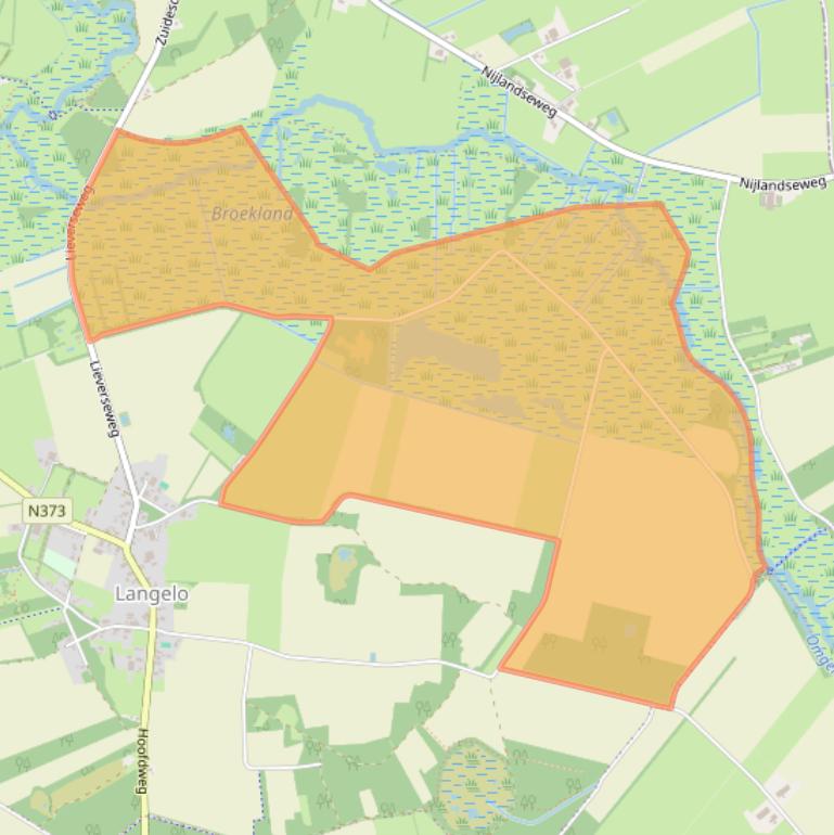 Kaart van postcodegebied 9333PF.