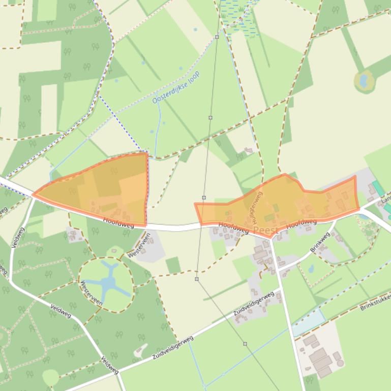 Kaart van postcodegebied 9334TA.