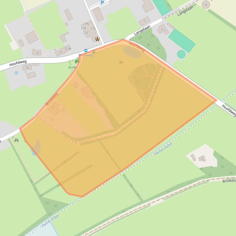 Kaart van postcodegebied 9334TG.