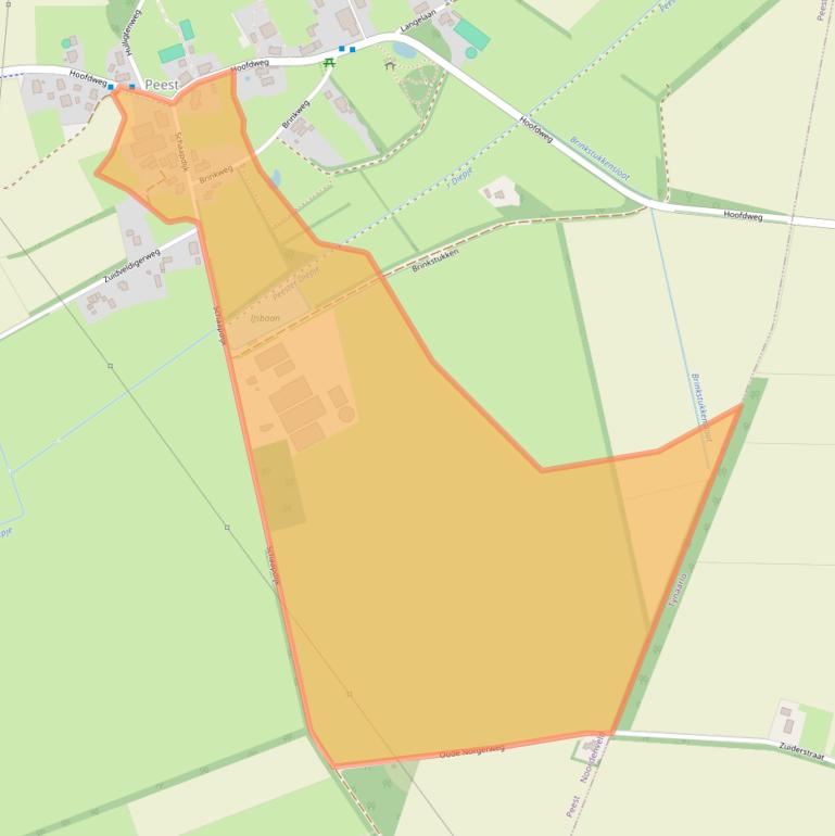 Kaart van postcodegebied 9334TJ.