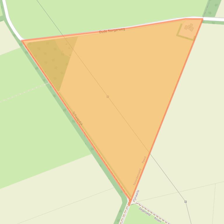 Kaart van postcodegebied 9334TK.