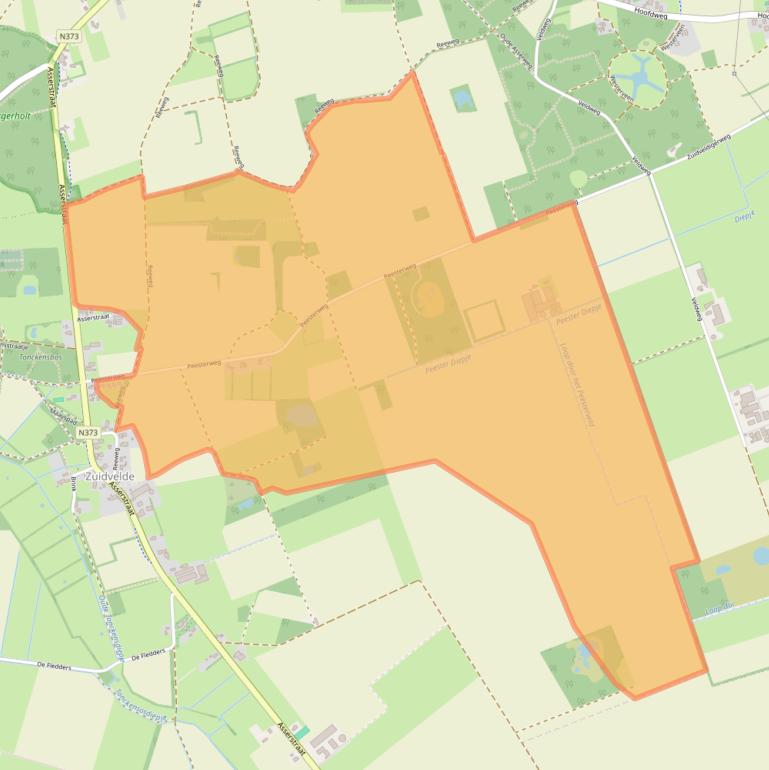 Kaart van postcodegebied 9335TD.