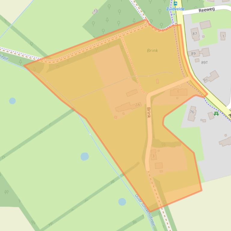 Kaart van postcodegebied 9335TG.