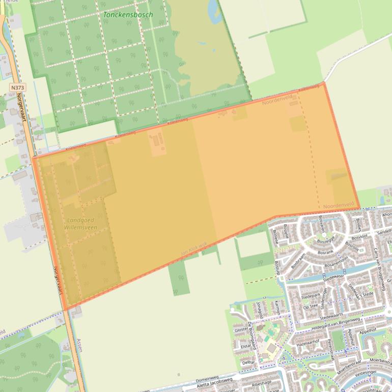 Kaart van postcodegebied 9336TG.