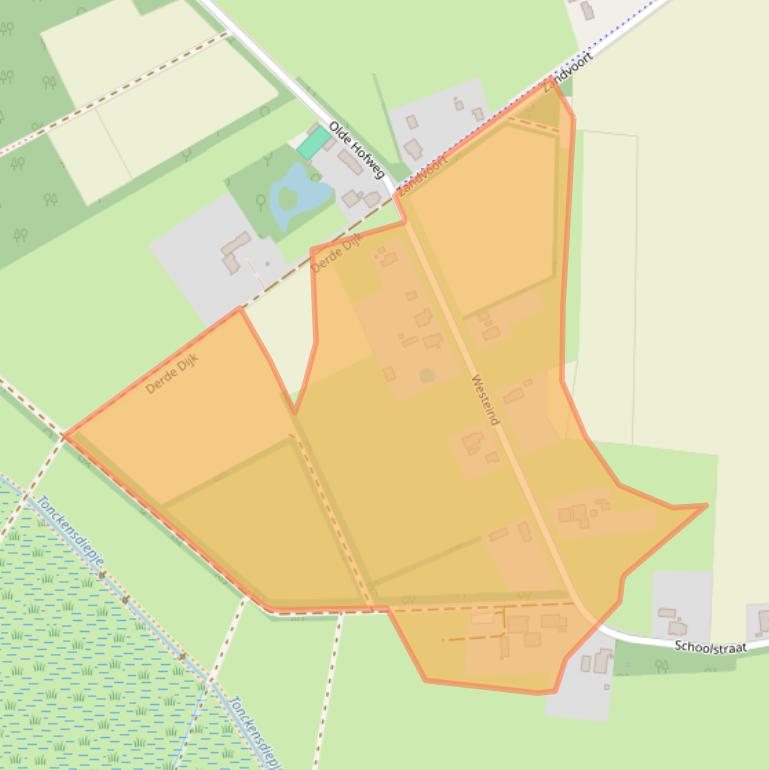 Kaart van postcodegebied 9337TA.