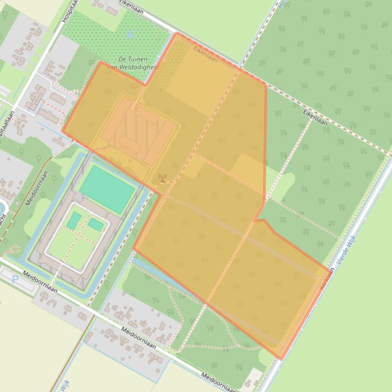 Kaart van postcodegebied 9341AJ.