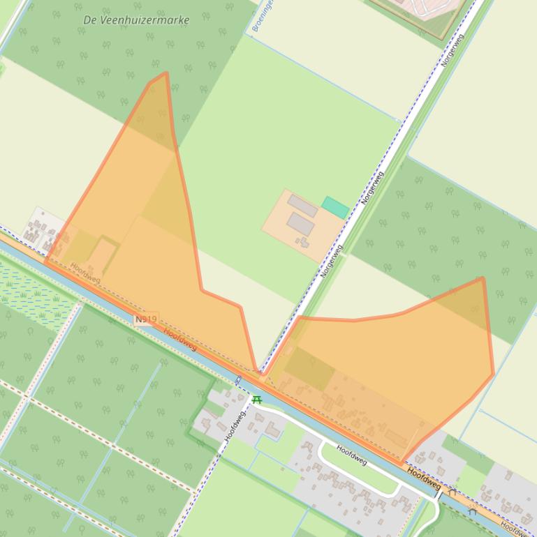 Kaart van postcodegebied 9341BJ.