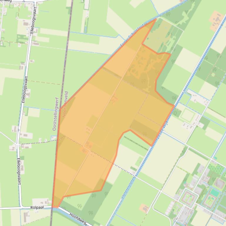 Kaart van postcodegebied 9341TC.