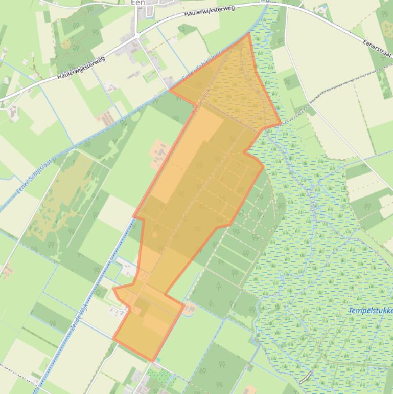 Kaart van postcodegebied 9341TG.