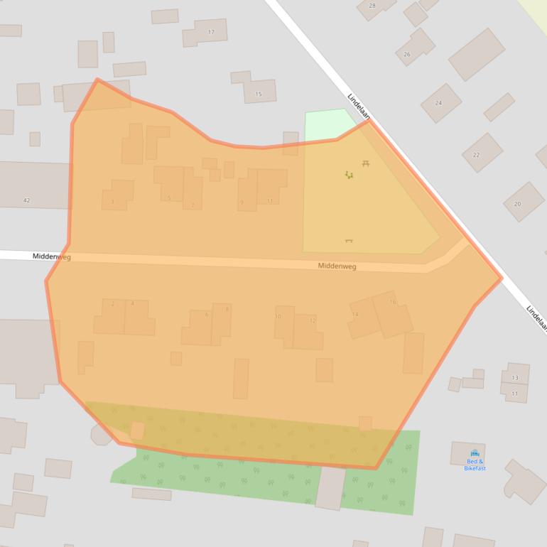 Kaart van postcodegebied 9342PJ.