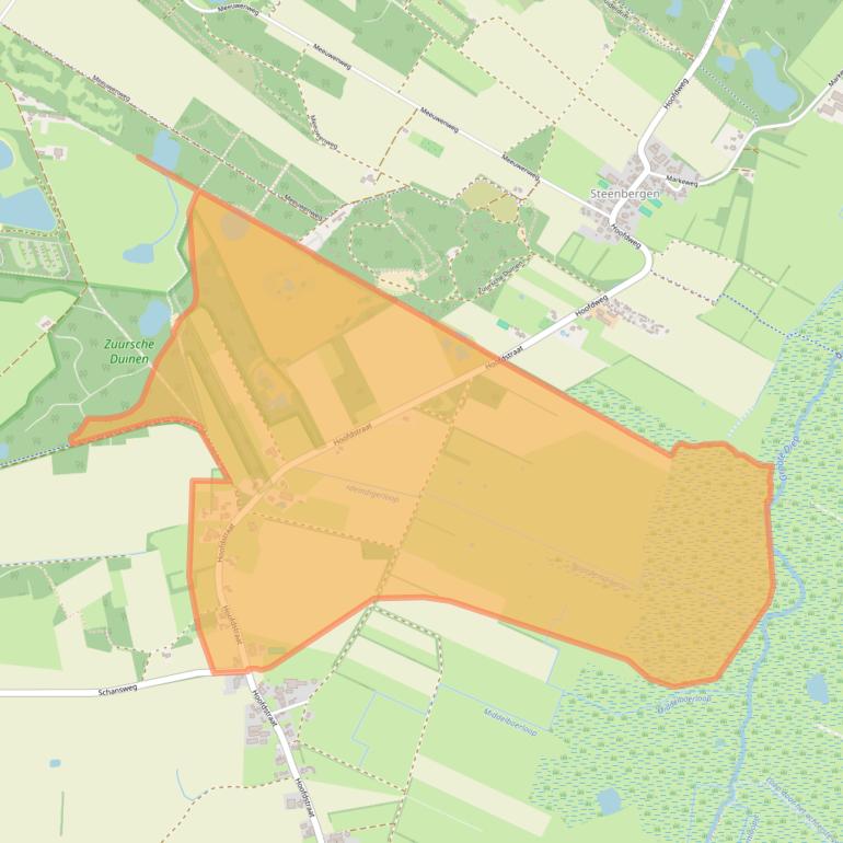 Kaart van postcodegebied 9342TA.
