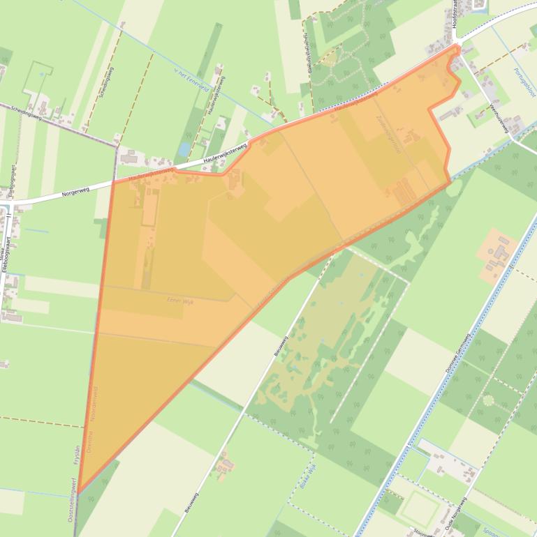 Kaart van postcodegebied 9342TJ.