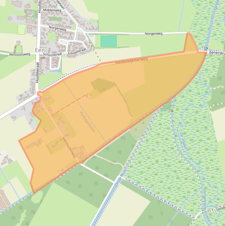 Kaart van postcodegebied 9342TL.