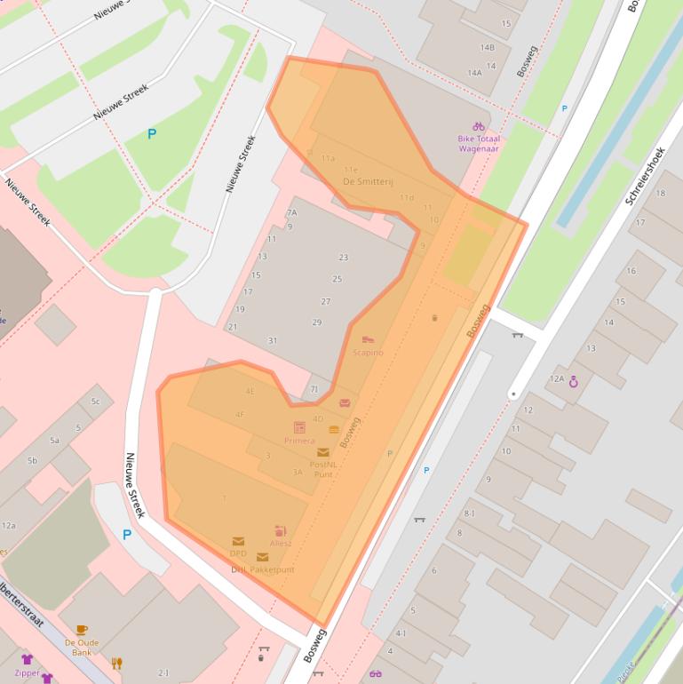 Kaart van postcodegebied 9351AA.