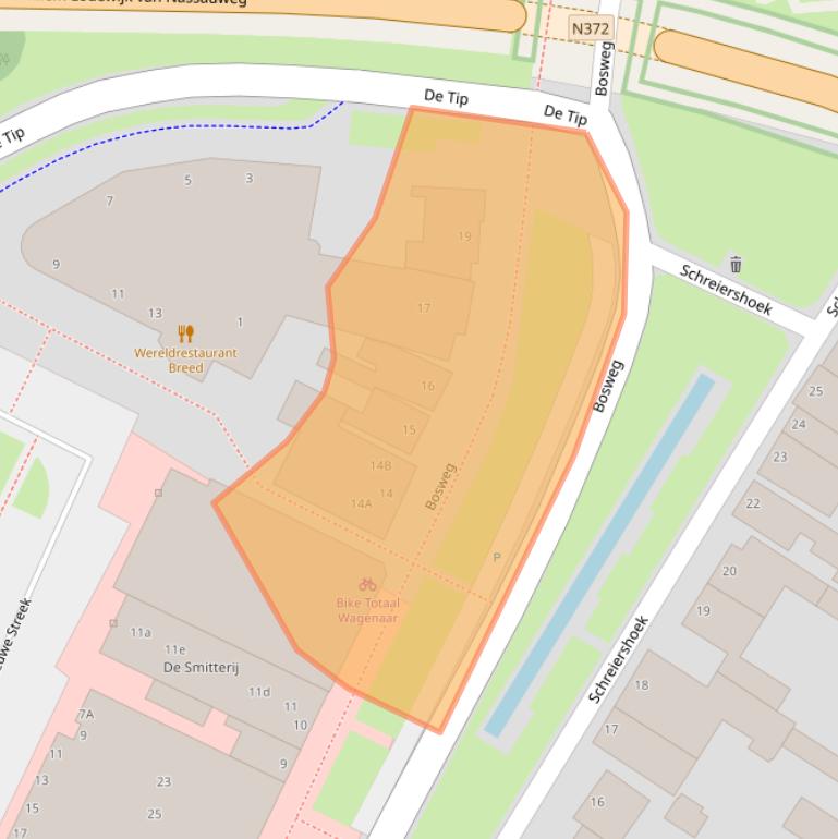 Kaart van postcodegebied 9351AB.