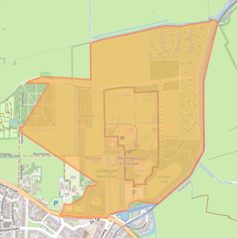 Kaart van postcodegebied 9351AC.