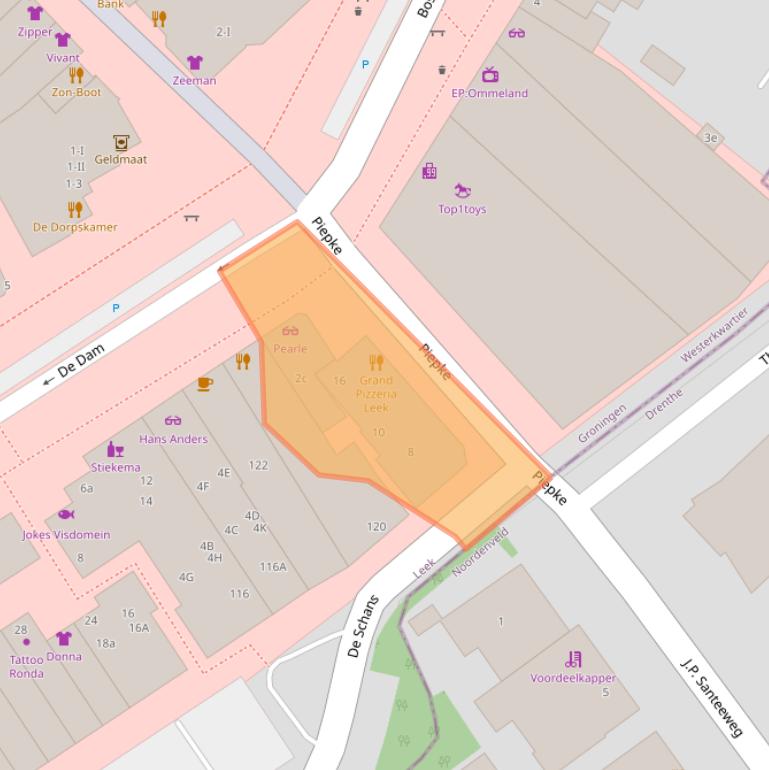 Kaart van postcodegebied 9351AH.