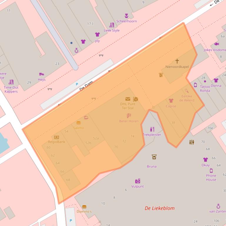 Kaart van postcodegebied 9351AN.