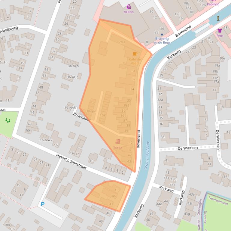 Kaart van postcodegebied 9351AR.