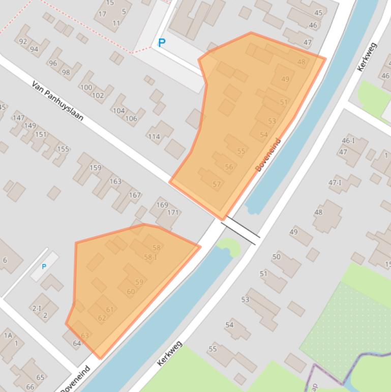 Kaart van postcodegebied 9351AS.