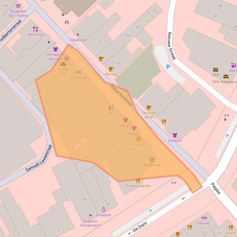 Kaart van postcodegebied 9351BA.