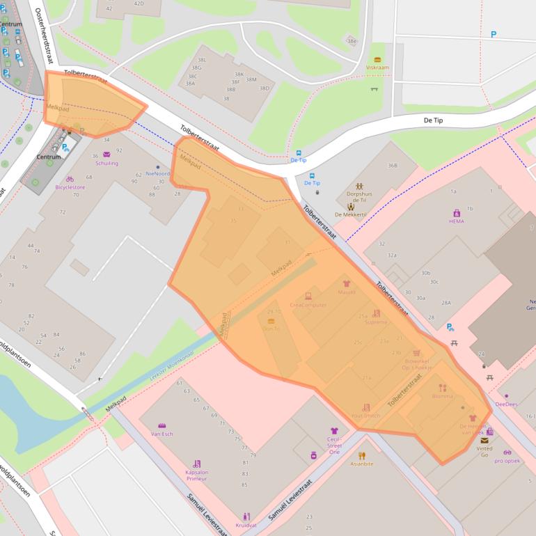 Kaart van postcodegebied 9351BB.