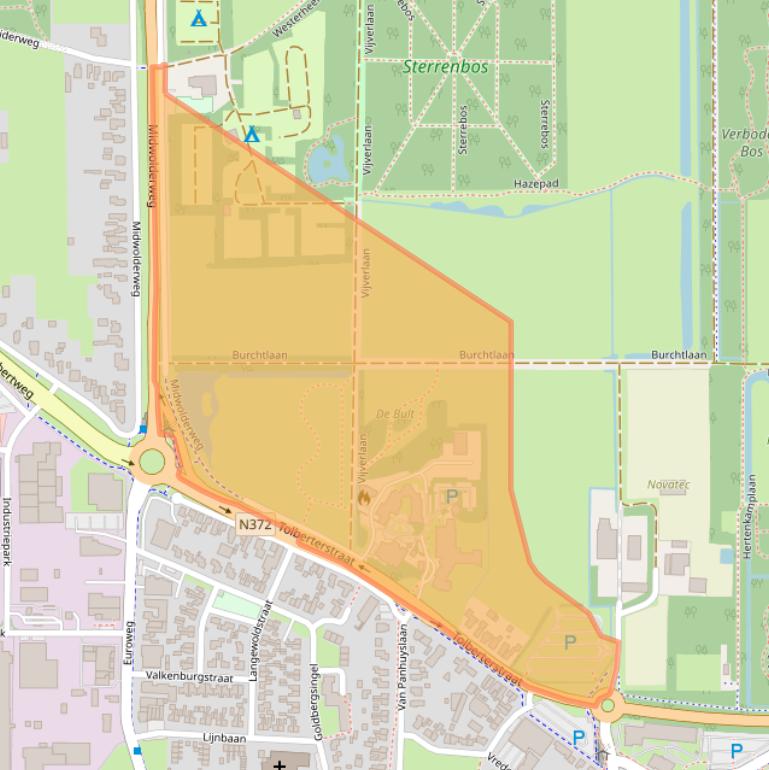 Kaart van postcodegebied 9351BJ.