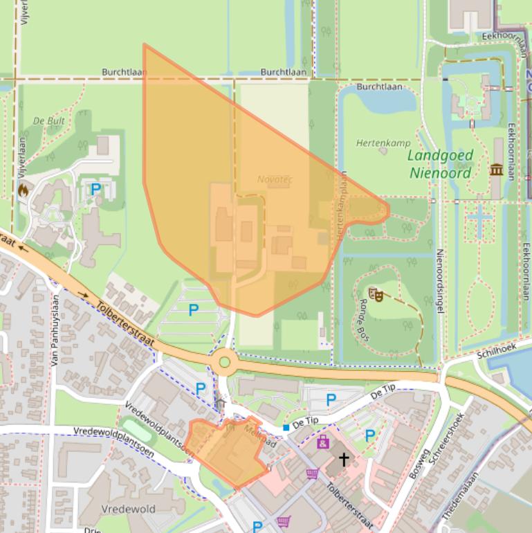 Kaart van postcodegebied 9351BK.