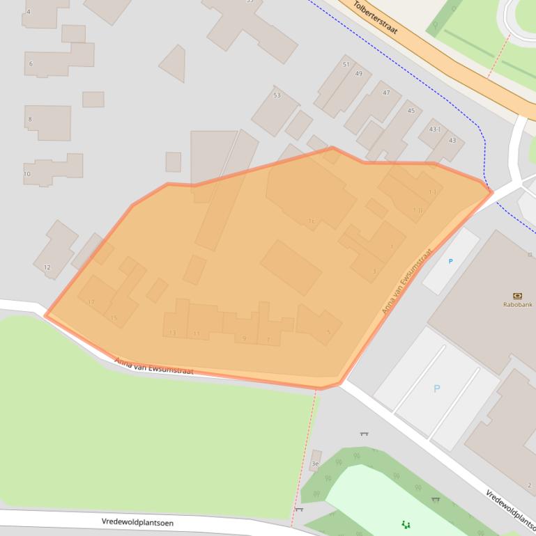 Kaart van postcodegebied 9351BL.