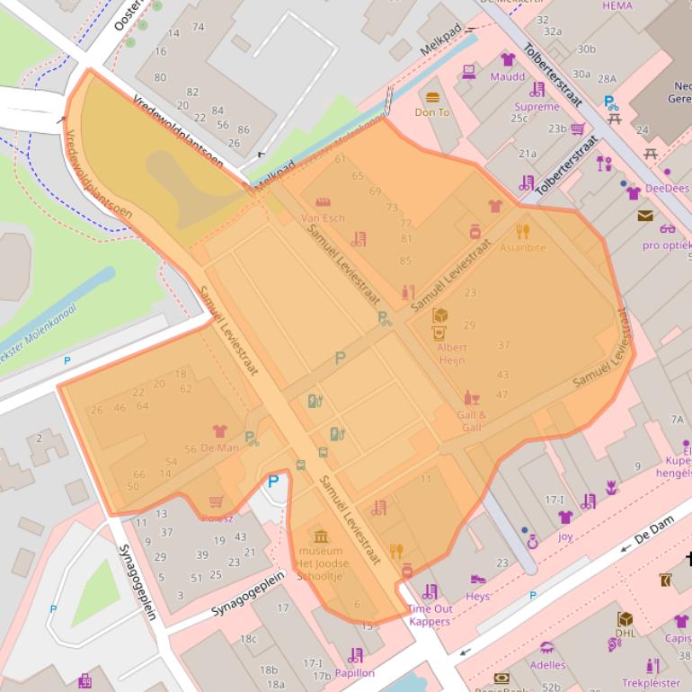 Kaart van postcodegebied 9351BM.