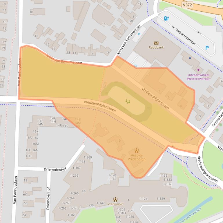 Kaart van postcodegebied 9351BN.