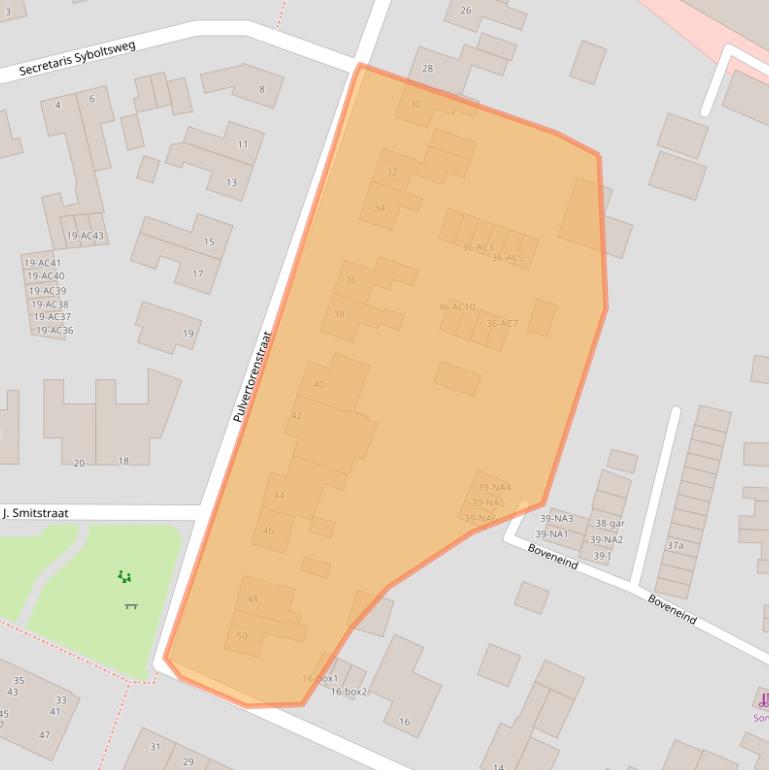 Kaart van postcodegebied 9351BS.