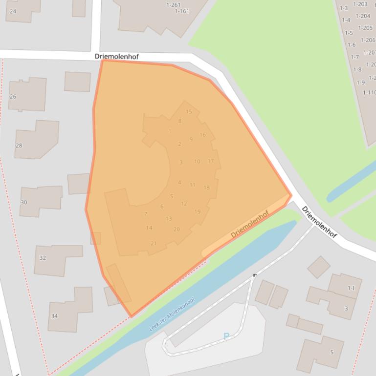 Kaart van postcodegebied 9351BW.