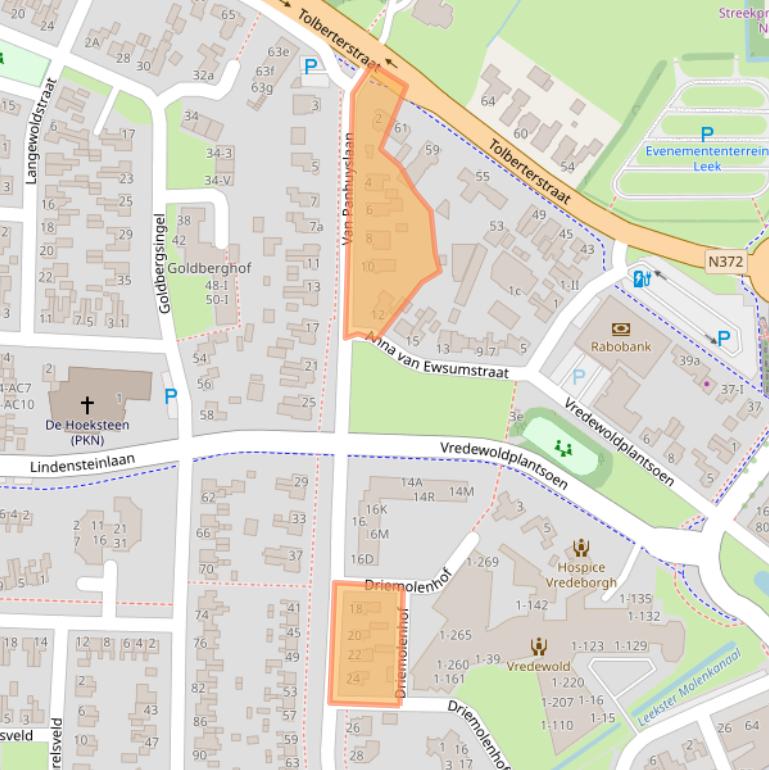 Kaart van postcodegebied 9351CG.