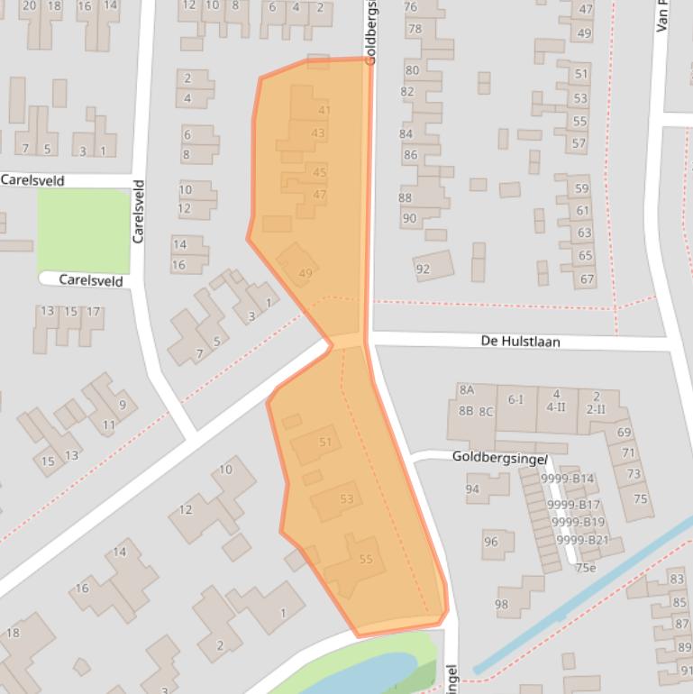 Kaart van postcodegebied 9351CL.