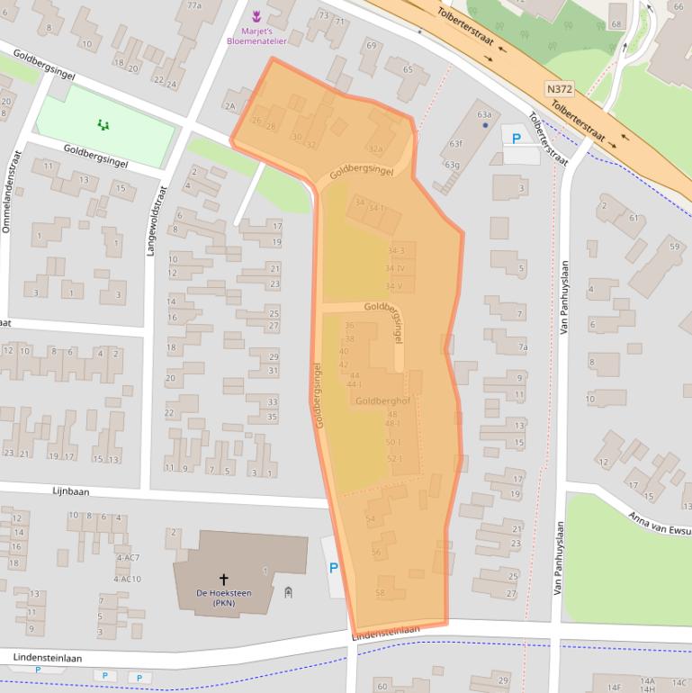 Kaart van postcodegebied 9351CP.