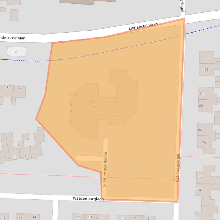 Kaart van postcodegebied 9351CX.