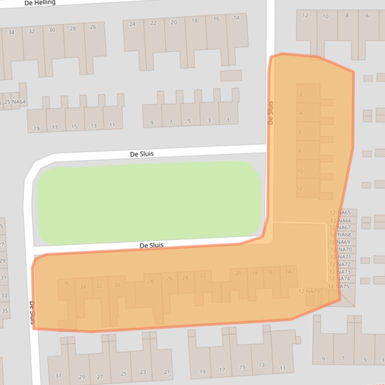 Kaart van postcodegebied 9351DC.