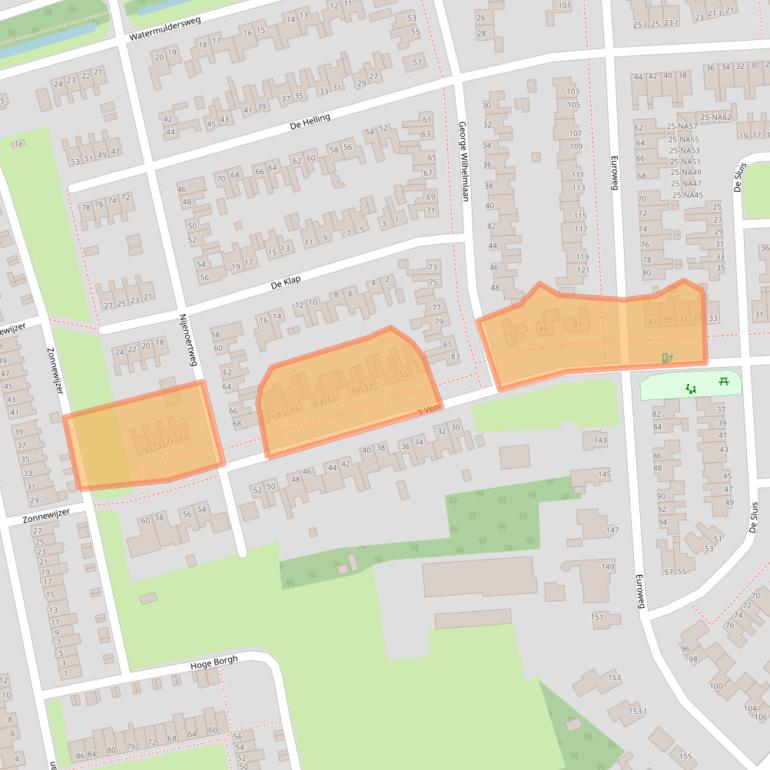 Kaart van postcodegebied 9351DG.