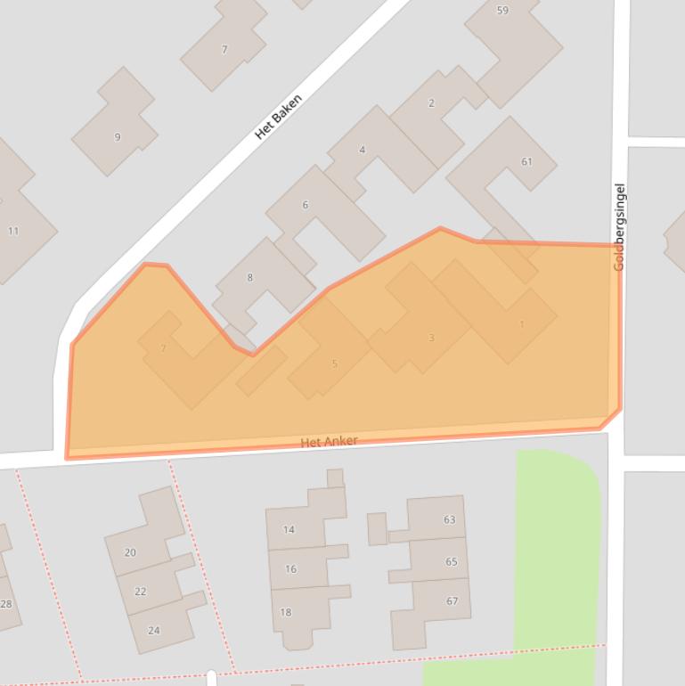 Kaart van postcodegebied 9351DP.