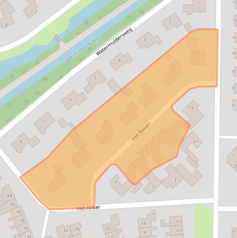 Kaart van postcodegebied 9351DS.