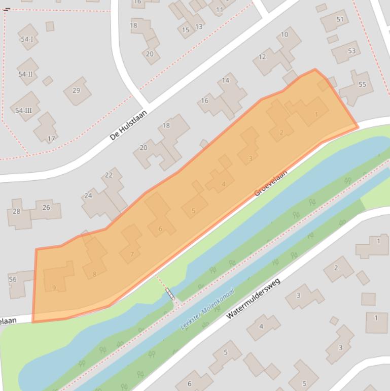 Kaart van postcodegebied 9351DW.