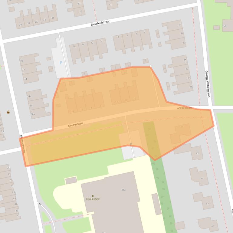 Kaart van postcodegebied 9351DX.